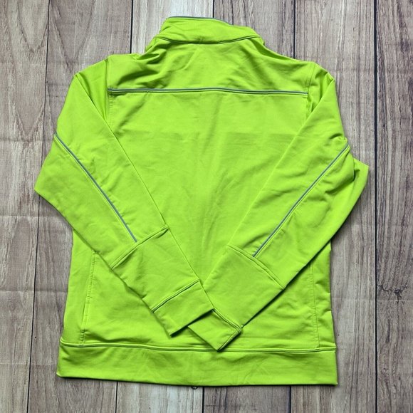 Nike Dri Fit Long Sleeve Full Zip Track Jacket Lime Green Women’s Large - Picture 2 of 6